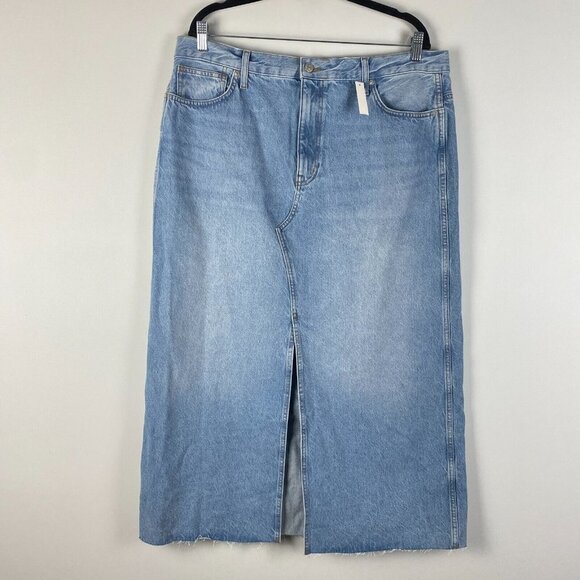 Madewell Denim Split Hem Maxi Skirt in Merrimon Wash Womens Size 33 - Picture 1 of 10